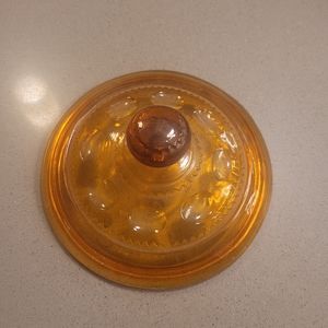 VINTAGE Compote Lid Amber